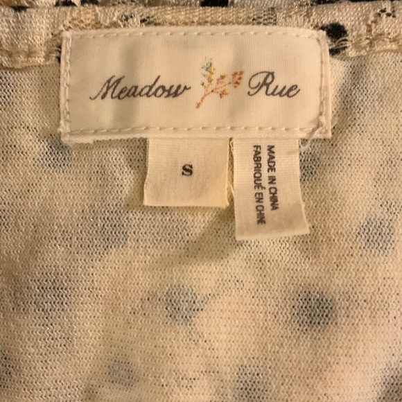 Meadow Rue Anthro Cream-black polka dot lace textured slip lining layers - Picture 3 of 16